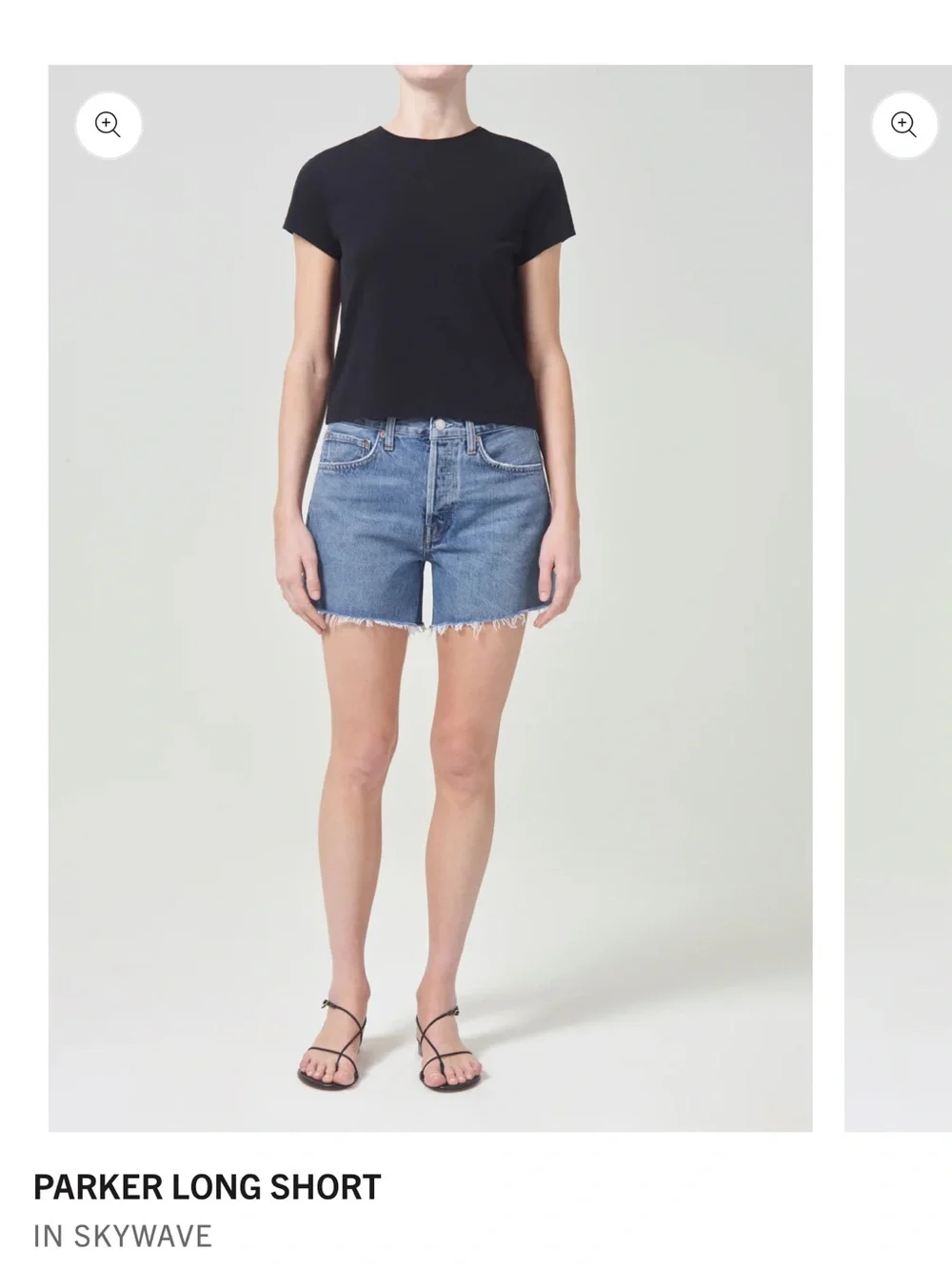 Agolde Parker Long Short in Skywave Denim Blue